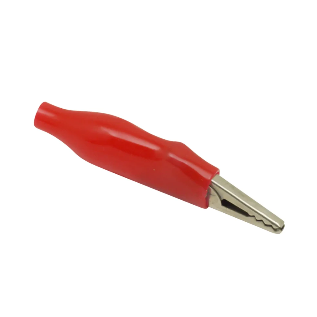 CONECTOR – PINZA COCODRILO CON AISLANTE ROJO