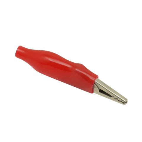 CONECTOR – PINZA COCODRILO CON AISLANTE ROJO
