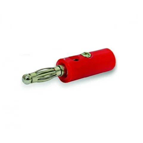 CONECTOR TIPO BANANA MACHO 4MM COLOR ROJO