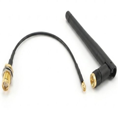 EXTENSION SMA-K HEMBRA A UFL/IPX/IPEX-1 HEMBRA + ANTENA WIFI 2.4GHZ (PRIMERA GENERACION)