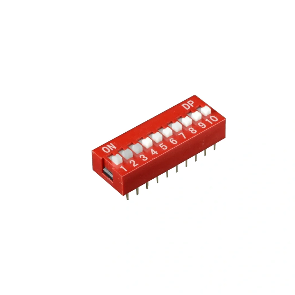 INTERRUPTOR DIP SWITCH COLOR ROJO 10 CANALES