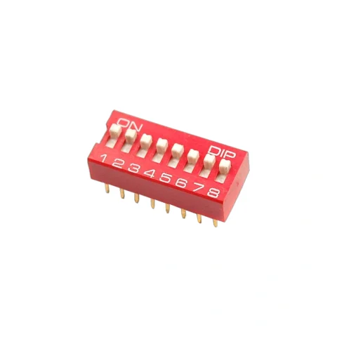 INTERRUPTOR DIP SWITCH COLOR ROJO 8 CANALES