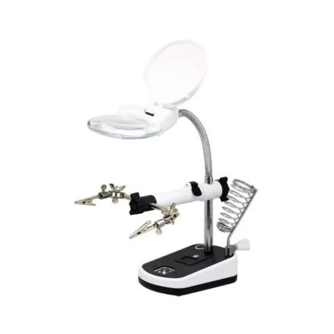 PORTA CAUTIN CON LUPA Y LED BLANCO D 8.5CM MG16090C