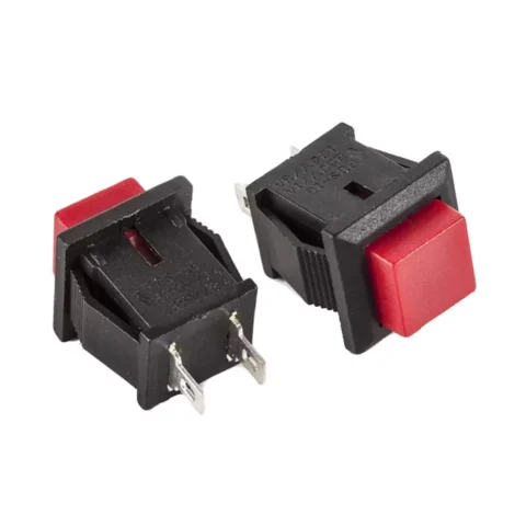 PULSADOR CUADRADO 2P ROJO 250V 3A 15B