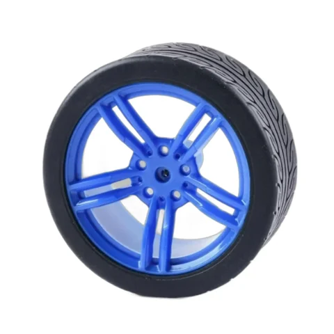 RUEDA/LLANTA DE GOMA D65MM PARA TT COLOR AZUL PARA CHAS