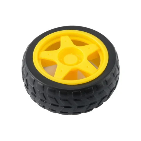 RUEDA/LLANTA DE PLASTICO COLOR AMARILLO D65MM