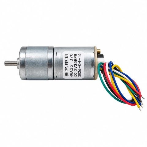 Motor DC JGA25-370 – 12V/35RPM con encoder