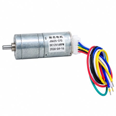 Motor DC JGA25-370 – 12V/16RPM con encoder