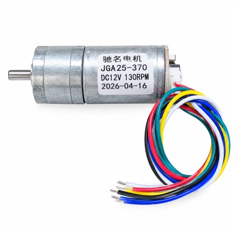 Motor DC JGA25-370 – 12V/130RPM con encoder